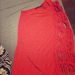 Mini pink sparkly one shoulder dress